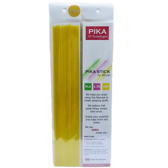 PIKA เส้นพลาสติก PLA คุณภาพสูงขนาด 1.75 mm สำหรับปากกา 3 มิติ (สีเหลืองทอง) PIKA เส้นพลาสติก PLA คุณภาพสูงขนาด 1.75 mm สำหรับปากกา 3 มิติ (สีเหลืองทอง)