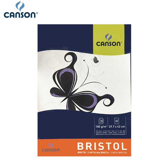 Canson สมุดฉีกบริสตอล 180g ผิวซาตินเรียบ 29.7x42cm. #200 001 920 Canson สมุดฉีกบริสตอล 180g ผิวซาตินเรียบ 29.7x42cm. #200 001 920
