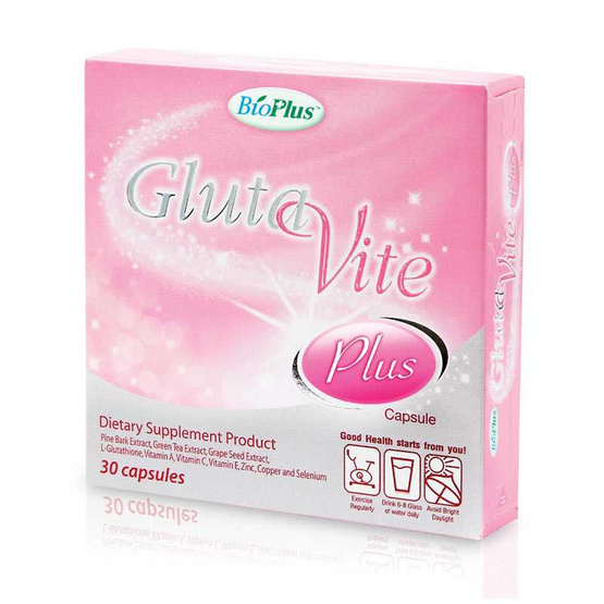 BioPlus GlutaVite Plus Capsules (ไบโอพลัส กลูตาไวท์ พลัส แคปซูล บำรุงผิวกระจ่างใส) บรรจุ 30 แคปซูล BioPlus GlutaVite Plus Capsules (ไบโอพลัส กลูตาไวท์ พลัส แคปซูล บำรุงผิวกระจ่างใส) บรรจุ 30 แคปซูล