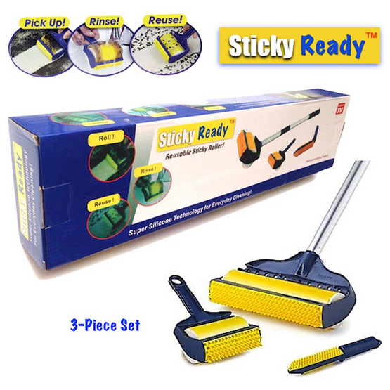 Sticky Ready ลูกกลิ้งทำความสะอาด แบบล้างแล้วใช้ซ้ำได้ (เซ็ต 3 ชิ้น) Sticky Ready ลูกกลิ้งทำความสะอาด แบบล้างแล้วใช้ซ้ำได้ (เซ็ต 3 ชิ้น)