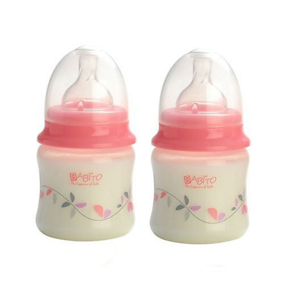 BABITO ขวดนมชนิดคอกว้างขนาด 5oz BPA-FREE แพ็คคู่ BABITO ขวดนมชนิดคอกว้างขนาด 5oz BPA-FREE แพ็คคู่
