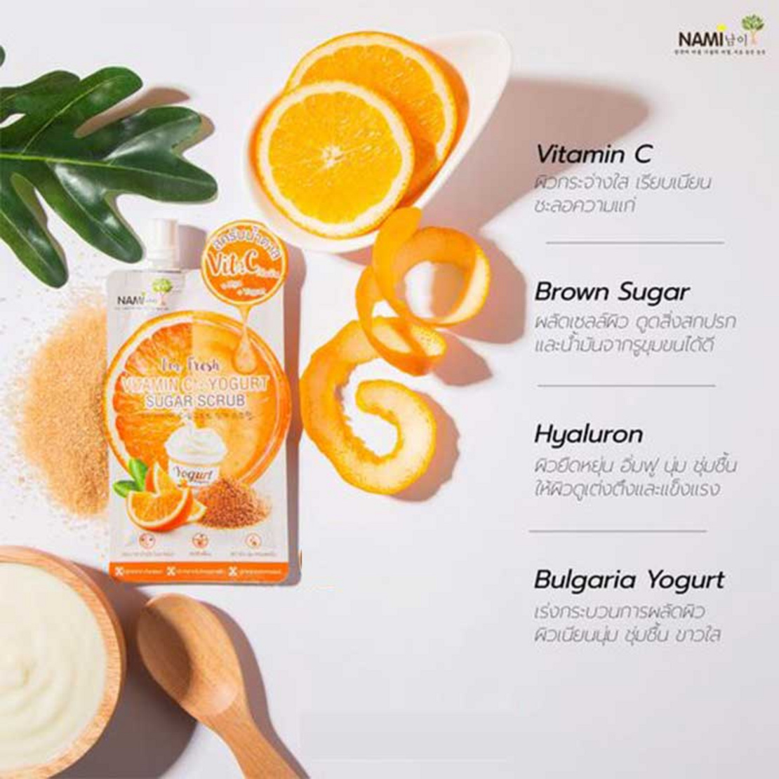 Nami สครับน้ำตาล I'm Fresh Vitamin C Yogurt Sugar Scrub 30 มล.